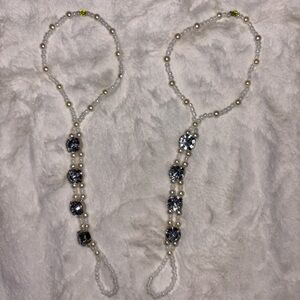Elegant Pearl and Silver Beaded Anklet